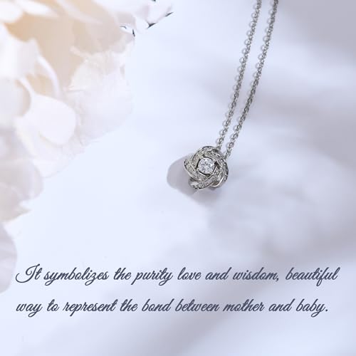 Mom to Be Gift, Sterling Silver Love Knot Necklace, Pregnancy Journals, Mothers Day Gift, Christmas Jewelry3