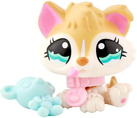 CIEVOO LPS Yellow Baby Husky Rare LPS with lps Accessories Bear and Collor Rare Old LPS Collectable Pets Small Littlest Pet (Yellow Baby Husky)