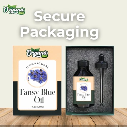 Image of Organic Zing Tansy Blue (Tanacetum annuum) Oil |Pure & Natural Steam Distilled Essential Oil for Aroma, Diffusers, Skincare & Haircare - 30ml /1.01fl oz
