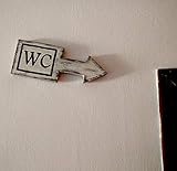 Ideal para negocios. MariusCrafts Cartel Madera Decoracion, Frases Personalizadas, Vintage o Rustico Hechos a Mano. Flecha señalizacion WC