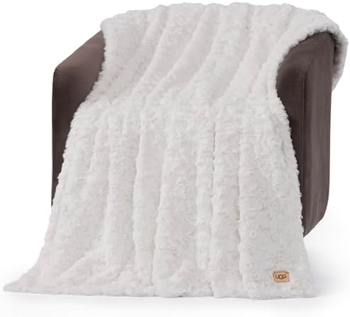 UGG Adalee Faux Fur Throw Blanket for Couch, Cozy Soft Blanket fo...