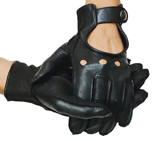 Image of Aim Emporium Men's and Women's Genuine Leather Cycling Gloves Car Driving Riding Motorcycle Leather Pure Gloves Anti-Slip (XL)