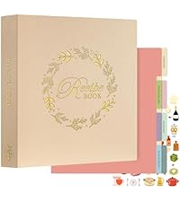 Recipe Binder - 3 Ring Binder Recipe Book With Plastic Sleeves, 50 Recipe Cards, And Dividers