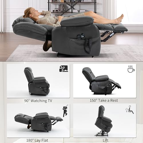 Sillón Plegable Cuero Transpirable Gris miniatura 5