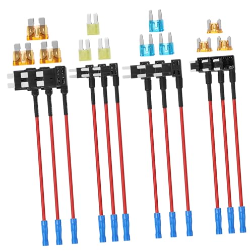 Portafusibles coche para evitar cortes de cables con adaptador y microfusibles de plástico