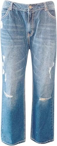 High Waisted Jeans for Women 2025 Loose Distressed Ripped Stretchy Straight Leg Boyfriend Denim Pants3