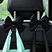Mandark 2PCS Car Seat Headrest Hooks, Cute Bow Vehicle Hooks for Purses and Bags, Automotive Purse Hook Hanger Interior Decoration Accessories, Universal for SUV, Sedan, Truck (Black Line)
