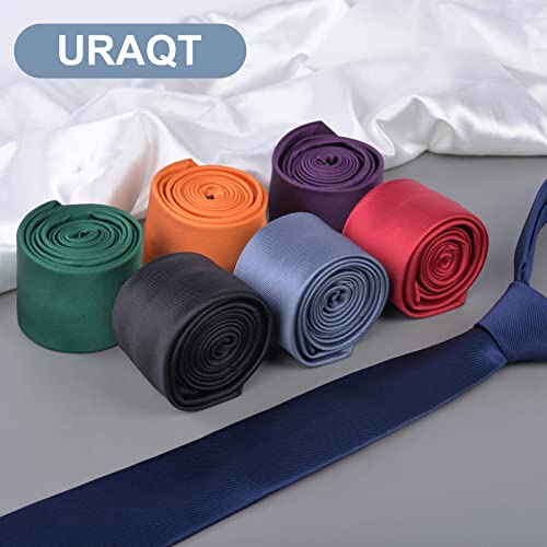 URAQT Herren Krawatten, Klassische Schmale Krawatte 6 cm für Herren, Elegant Hochzeit Krawatte für Büro oder Festliche Veranstaltunge(Schwarz)