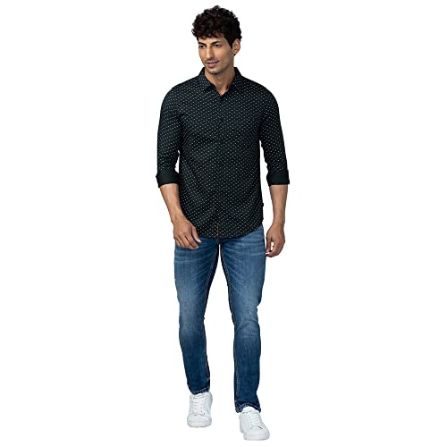 Image of Spykar Men's Slim Fit N /A Full Sleeve Printed Casual Shirts