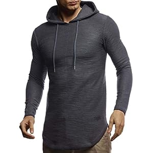 Leif Nelson Sweatshirt met capuchon voor heren, pullover LN-6300