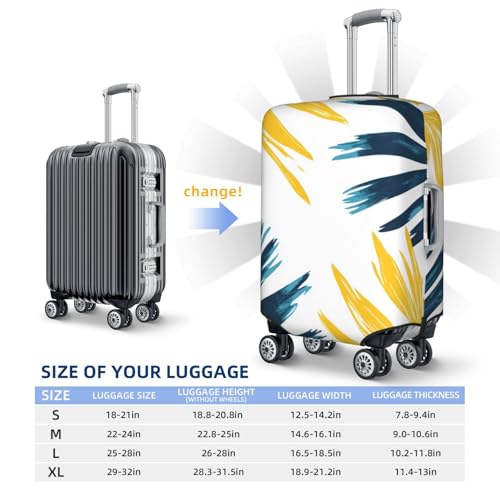 Summer Costal Aesthetic Leaf Elastic Travel Luggage Covers Dustproof Scratch-Resistant Suitcase Protector Fit 22-24 Inch4