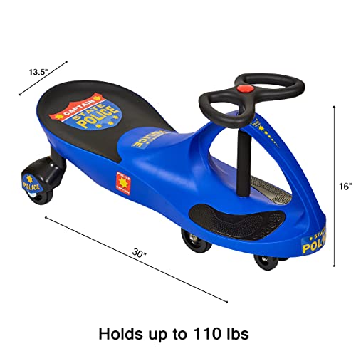 Police Wiggle Car Ride On Toy – No Batteries, Gears Or Pedals – Twist, Swivel, Go – Outdoor Ride Ons For Kids 3 Years And Up By Lil’ Rider (Blue) #TOP1