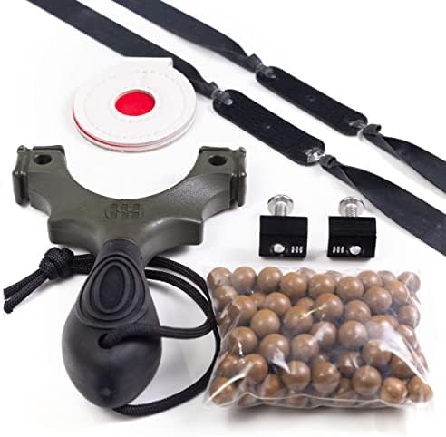 SimpleShot Scout XT Slingshot with Target, Ammo and Bands for Professional Hunting and Powerful Target Shooting (Original Green)