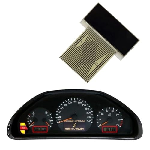 CashMuch Dashboard LCD Screen Right Instrument Cluster Display for Mercedes-Benz W210 E-Class, W208 CLK-Class, R170 SLK-Class, for C-W202