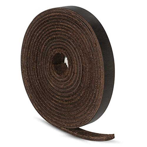 Ringsun 1/4 Inch Wide Flat Leather Strips, Full Grain Leather Strapscord String For Crafts, Tooling (2Mm Thick 72.5 Inches Long Black Coffee) #TOP22