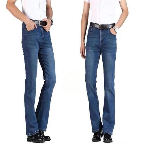 Baggy Hip Hop Jeans for Men Baggy Straight Leg Long Denim Pants Vintage Loose Fit Classic Trousers (Large,Light Blueb1)3