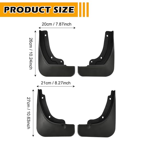 Image of JSCARLIFE Mud Flaps Kit Fit for K-IA Sportage 2023-2024, No Drilling Required Front Rear Set, Mud Flaps Splash Guards Mudguards Protective Fender 4pcs, Moulded Full Protection Set