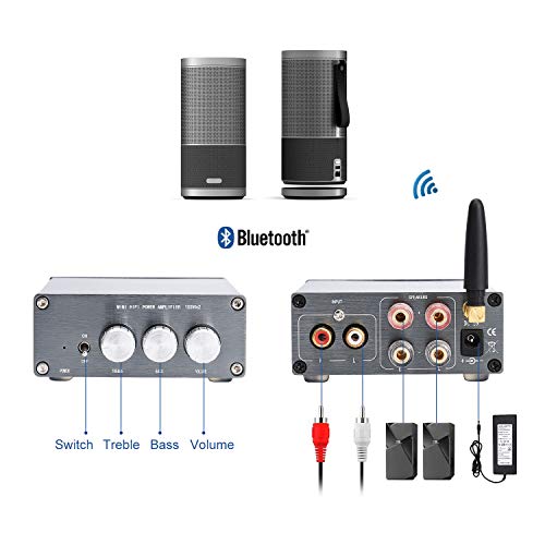 image for Facmogu Bluetooth 4.2 Stereo Audio Dual Channel Power Amplifier, TPA31