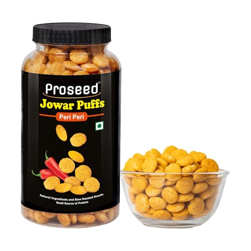 Image of Proseed Jowar Puffs (Peri Peri) | 150g x 1 Pack | Slow Roasted & 100% Veg | No Refined Flour, Sugar & Trans-Fat | Gluten Free | No Palm Oil | Healthy Travel Friendly Millet Snacks