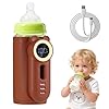 Scaldabiberon Portatile Senza Fili 11 Temperature Riscaldamento Scaldabiberon Elettrico USB Ricaricabile 10400mAh Scalda Biberon Neonato con LCD Scaldo e Luce per Acqua Latte Materno Auto Viaggio