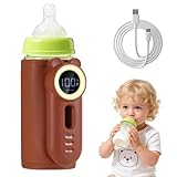 Scaldabiberon Portatile Senza Fili 11 Temperature Riscaldamento Scaldabiberon Elettrico USB Ricaricabile 10400mAh Scalda Biberon Neonato con LCD Scaldo e Luce per Acqua Latte Materno Auto Viaggio