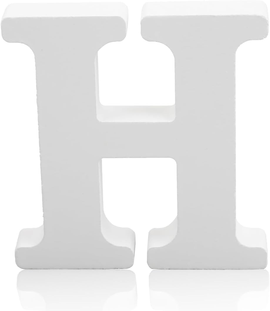 Decorative Wood Letters, GLADFRESIT 26 Standing Letters Alphabet Letters for Children Baby Name Wedding Birthday Party Home Wall Decoration 4" | 4 inch wooden alphabet letter for DIY crafts, personalised décor, weddings, nurseries, parties and home decoration