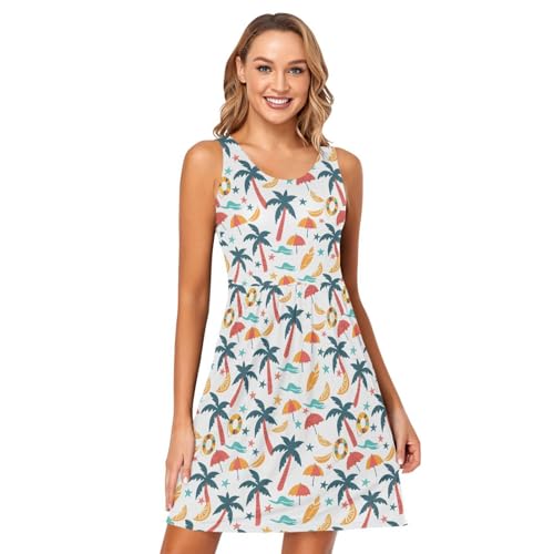 Image of ALAZA Women's Summer Dress Sun Dress Sleeveless with Pockets