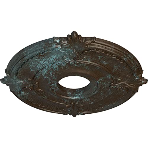 Image of Ekena Millwork CM18ATBBSDecorative Ceiling Medallions Modeled After Original Historical Patterns & Designs, Bronze Blue Patina
