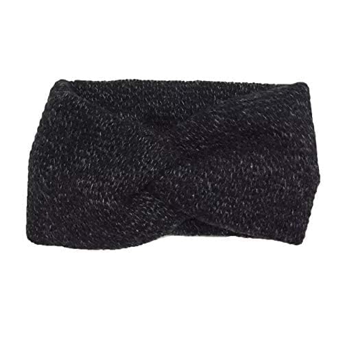 UR ENTERPRISES Women’s Knitted Twist Headband - Soft Ribbed Winter Ear Warmers, Warm Cable Knit Turban Head Wrap for Cold Weather (Black)