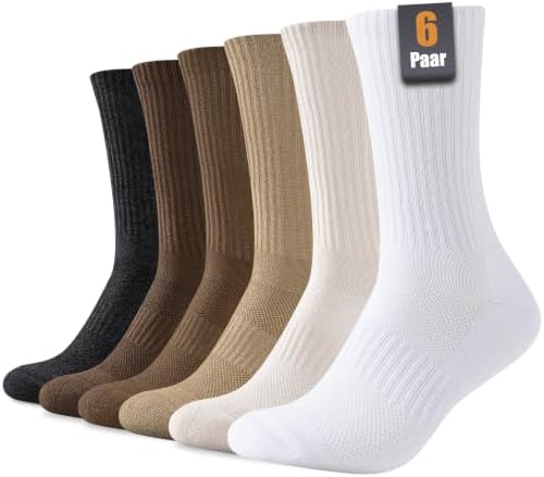 SockWaddles Socken Herren Damen, 6/10 Paar Tennissocken Sportsocken | Atmungaktive Baumwolle, Gepolsterte Laufsocken und Wandersocken in Schwarz Weiß, Größen 35-38, 39-42, 43-46 un