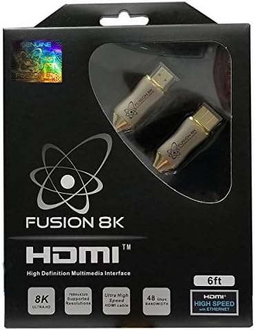 Fusion8K HDMI 2.1 Cable Supports 8K @60Hz and 4K @120Hz Compatible with All TVs, BluRay, Xbox Series X, PS5 (6 Feet)
