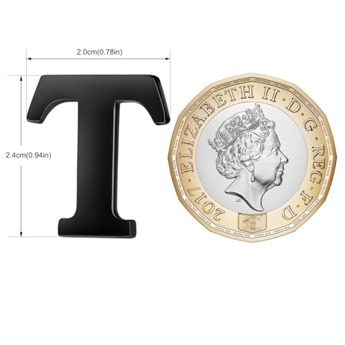 Image of HONEY BEAR Initial Alphabet Letter Lapel Pins Collar Badge Brooches for Mens /Womens Shirt Dress Decoration Black