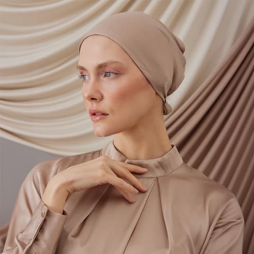 Modest Satin Lined Underscarf | Women Hijab Full Cover Undercap, Bonnet4