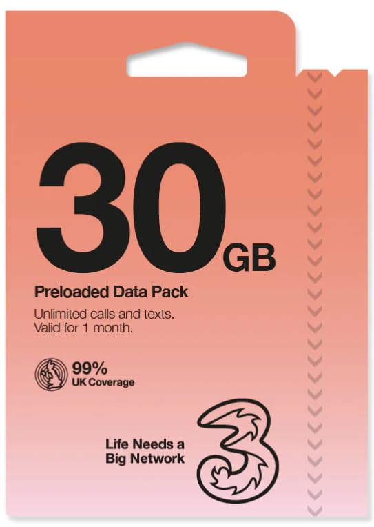 Three Mobile Prepaid Sim | PAYG | New Offer - 100 GB for £15 | Unlimited Calls & Texts