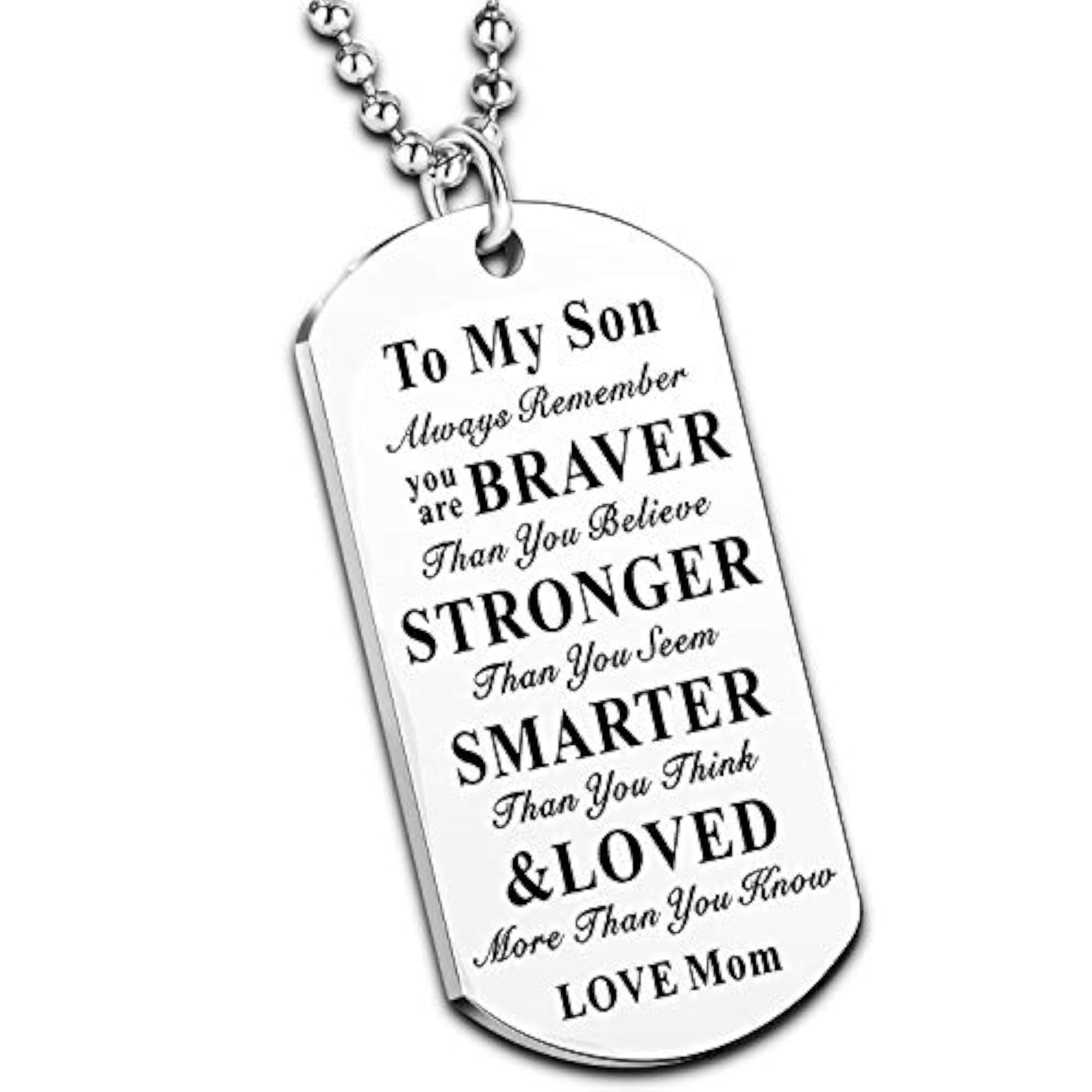Inspirational Dog Tag Necklace for Son and Daughter Gifts