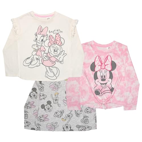 Image of Disney Princess and Minnie Mouse Long Sleeve Tees 3 Pack, Long Sleeve T-Shirt 3-Pack Bundle Set for Girls
