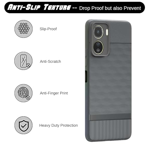 Image of Shockproof Case for Vivo Y16 4G / Y56 5G / T2x 5G | Full Camera Protection | TPU Flexible Back Cover for Vivo Y16 4G / Y56 5G / T2x 5G (Graphite Grey)