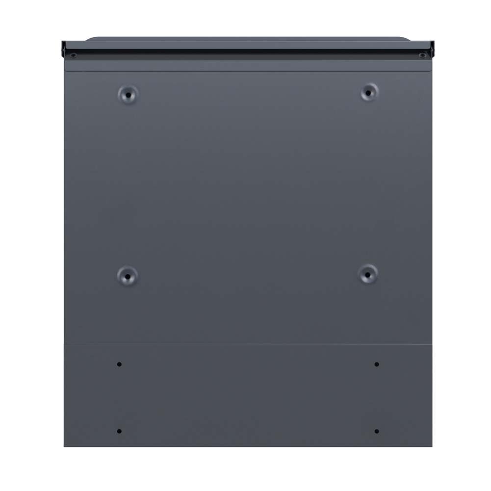 SCHARTEC Buzón SPB-5 de madera, diseño oscuro con compartimento para periódicos, moderno y grande, buzón de pared