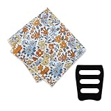 GHTIYLP Floral Cotton Pocket Squares for Men with Pocket Square Holder Flower Men's Handkerchiefs for Wedding Groom Casual (01)