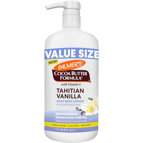 Palmers Cocoa Butter Formula Tahitian Vanilla Moisture Drenching Body Lotion (33.8 fl oz) Hydrating Lotion with Shea Butter Coconut Oil & Vitamin E 72-Hour Moisture Dermatologist Approved