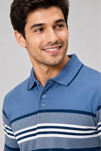 Image of SANE ORIGINALS Polo T-Shirt for Men with Pocket || Striped Polo for Men