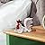PUXING White Rooster Statue - Enchanting Posture, Lying Down, Winking, Garden Decor