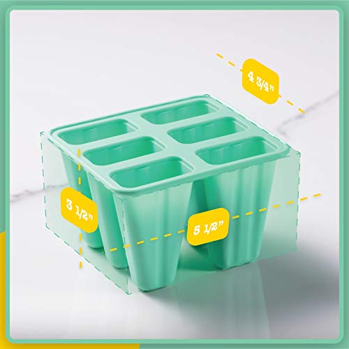 Shpebs Homemade Silicone Popsicle Molds Silicone Ice Pop Molds BPA Free Popsicle Mold Reusable Easy Release Ice Pop Maker with 50 Ice Popsicle Mold Bags, Silicone Funnel & Cleaning Brush (Green) - Thumbnail 6