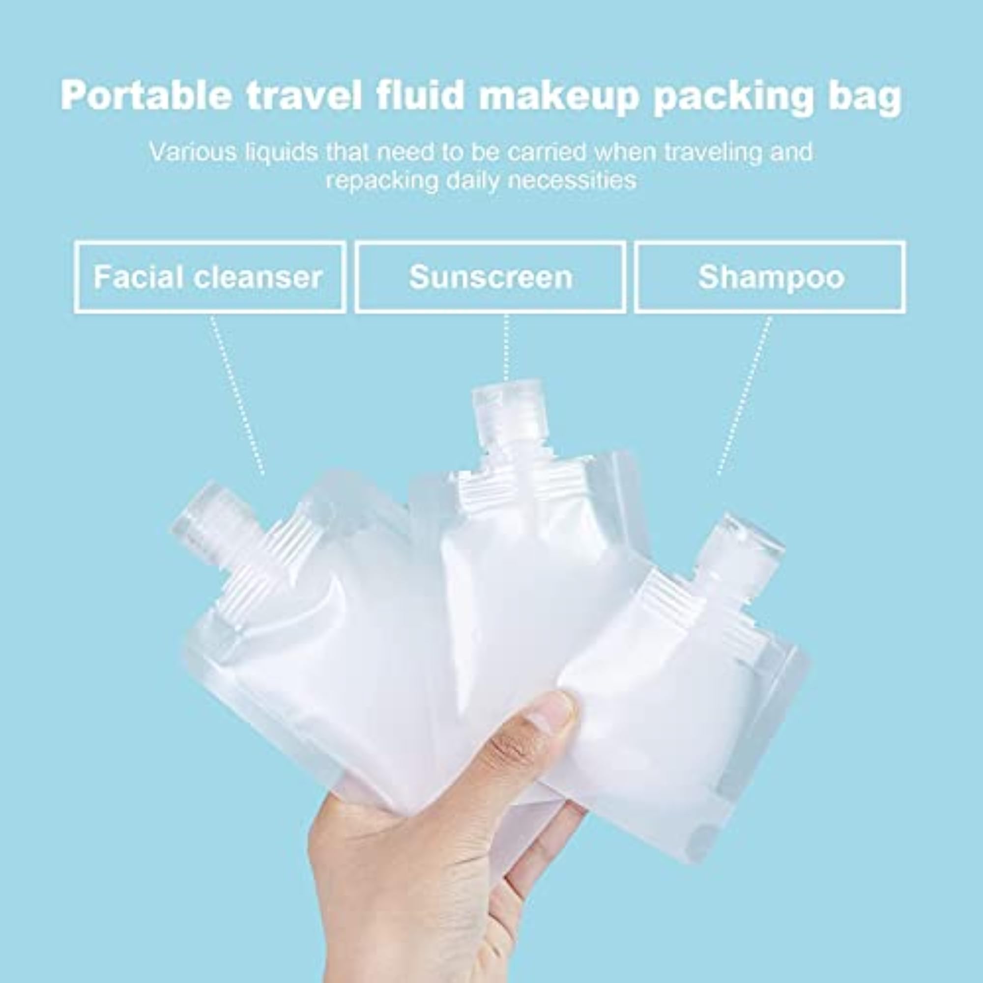 Travel Fluid Makeup Packing Bag with 3 Pouches