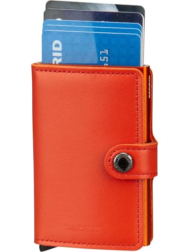 SECRID - Men Mini Wallet Genuine Original Leather RFID Safe Card Case for max 12 cards (Orange)4