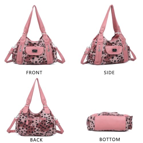Image of Angel Kiss Purses for Women, Large Shoulder Bag Hobo Tote Purse Mutipocket Faux Leather Satchel Hobo Purse
