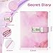 WeiAlico Secret Diary with Lock for Girls, 256 Pages Locking Diary with Pen, Kids Journal with Lock for Teens, Journals Set for Teen Girls, Birthday Gift Ideas for Girl Ages 8-12, Gifts for 8 9 10 11 12 Year Old Girl(Pink Violet Watercolor)