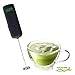 MatchaDNA handheld Milk Frother - Battery Operated Matcha Whisk - Get Thick Creamy Milk Froth Fast (Round Tip Model 2) (Black)