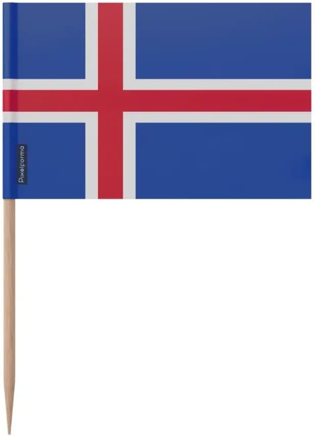 Iceland Flag Toothpicks in Various Sizes 100 Pieces 10 cm