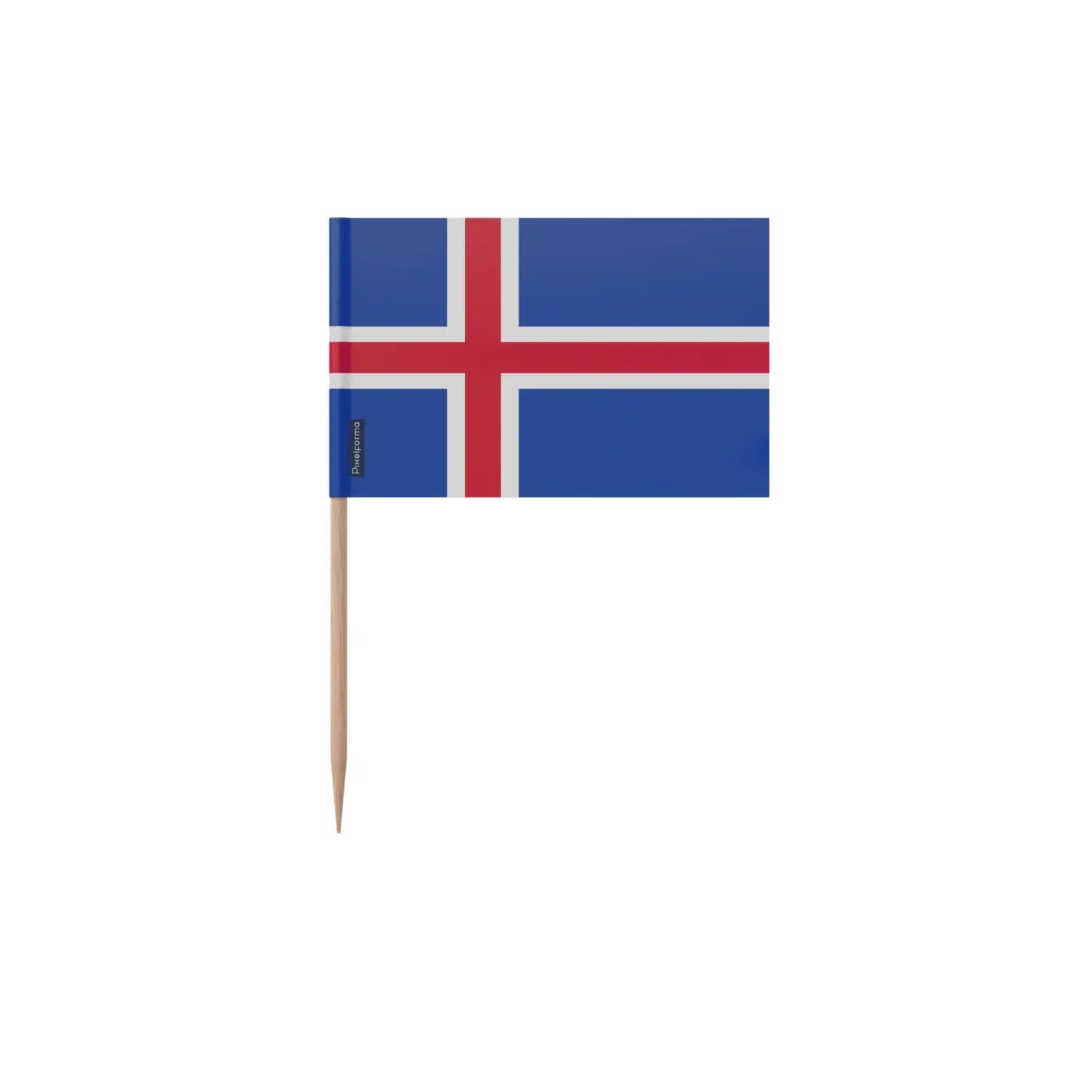 Cure-dents drapeau Islande 8cm pour décorer vos apéritifs dinatoires